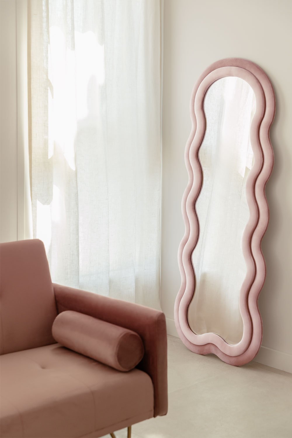 Miroir mural 60x160 cm tapissé Evelyn, image de la galerie 8