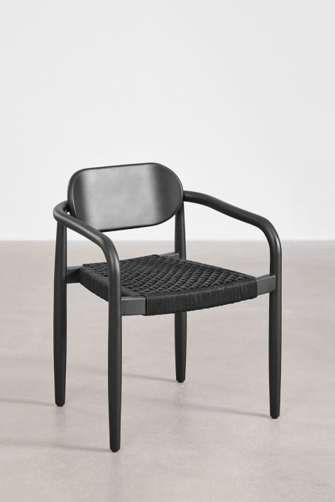 Pack de 2 chaises de salle à manger avec accoudoirs en bois vintage Naele