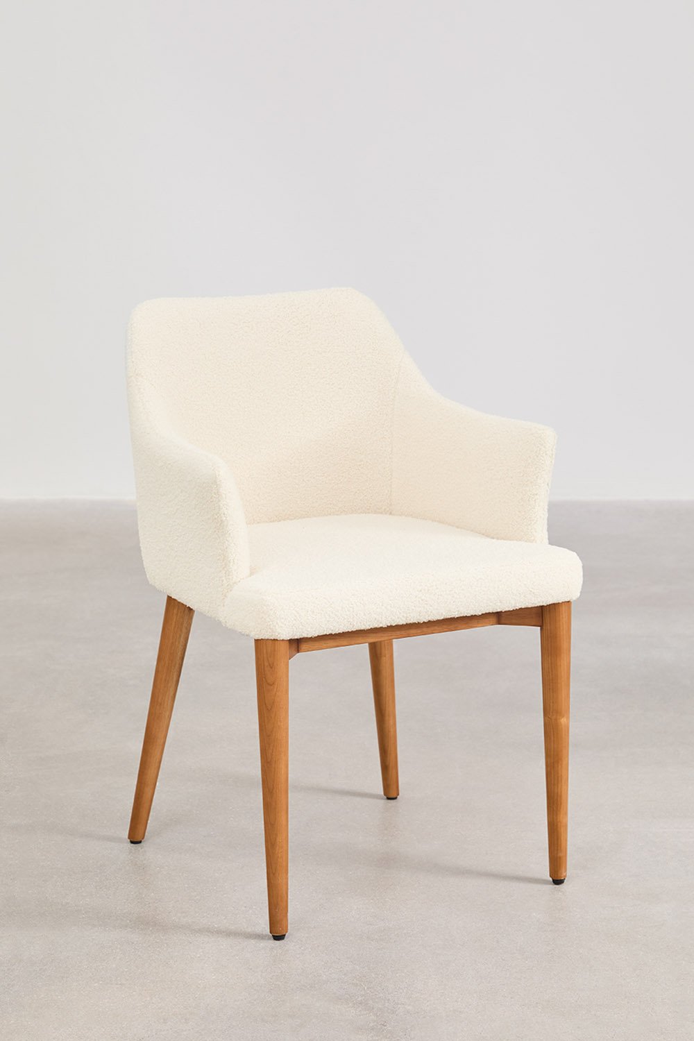 Chaise de salle à manger avec accoudoirs en peau de mouton Banfil, image de la galerie 2