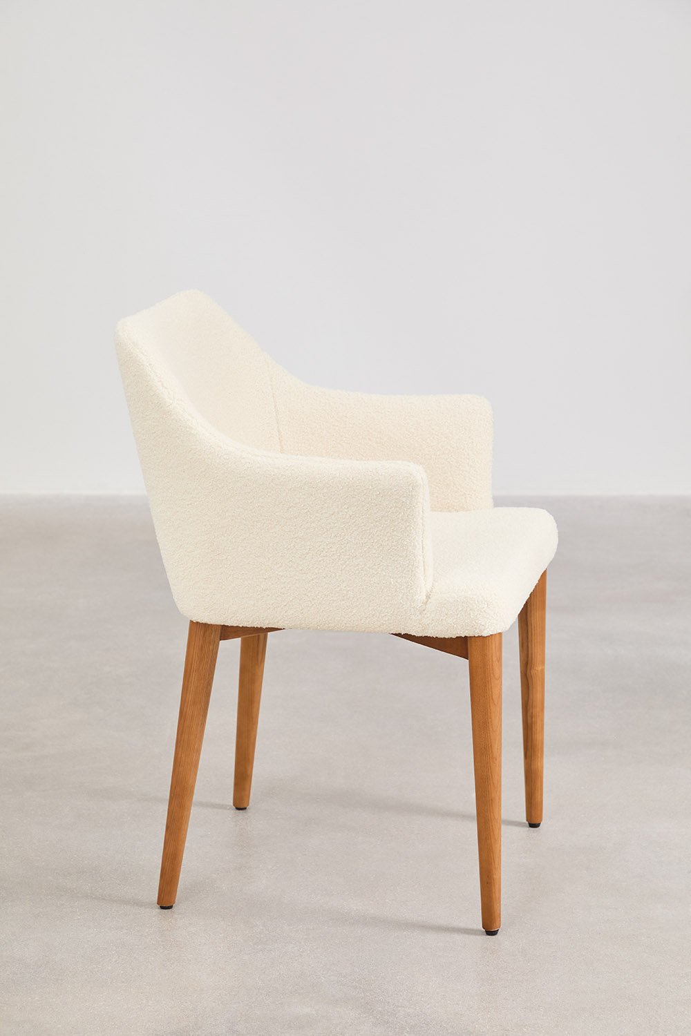 Chaise de salle à manger avec accoudoirs en peau de mouton Banfil, image de la galerie 3