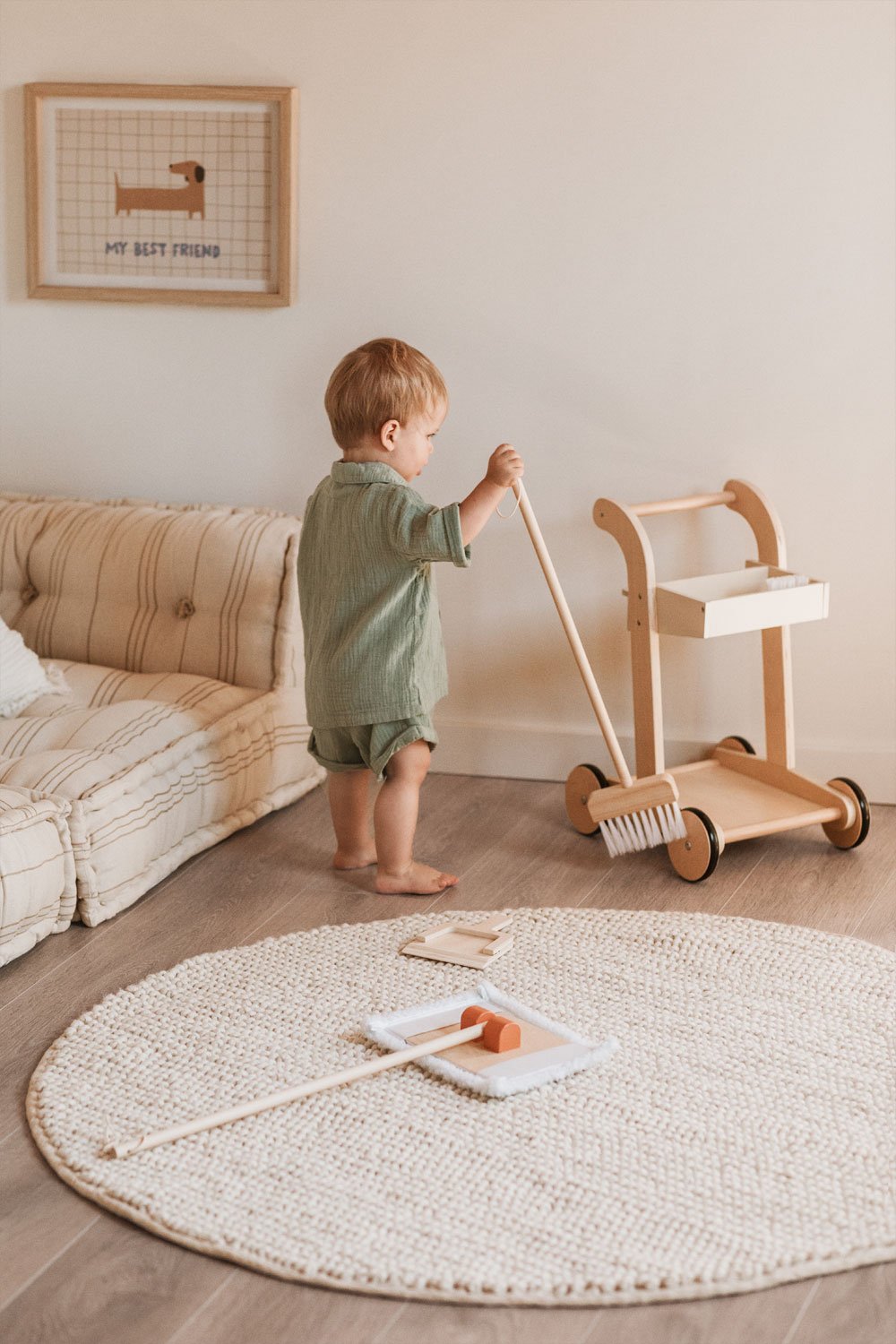 Chariot de nettoyage en bois Ashley Kids, image de la galerie 1