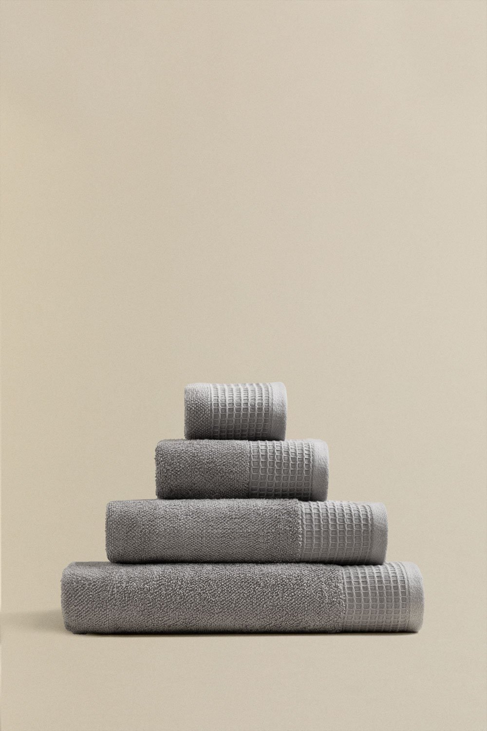 Lot de 4 serviettes en coton éponge avec bordure Claritone    , image de la galerie 8