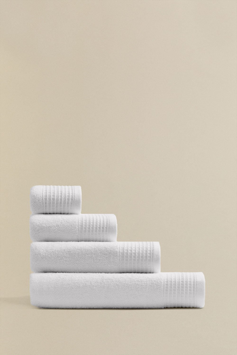 Lot de 4 serviettes en coton éponge avec bordure Claritone    , image de la galerie 1