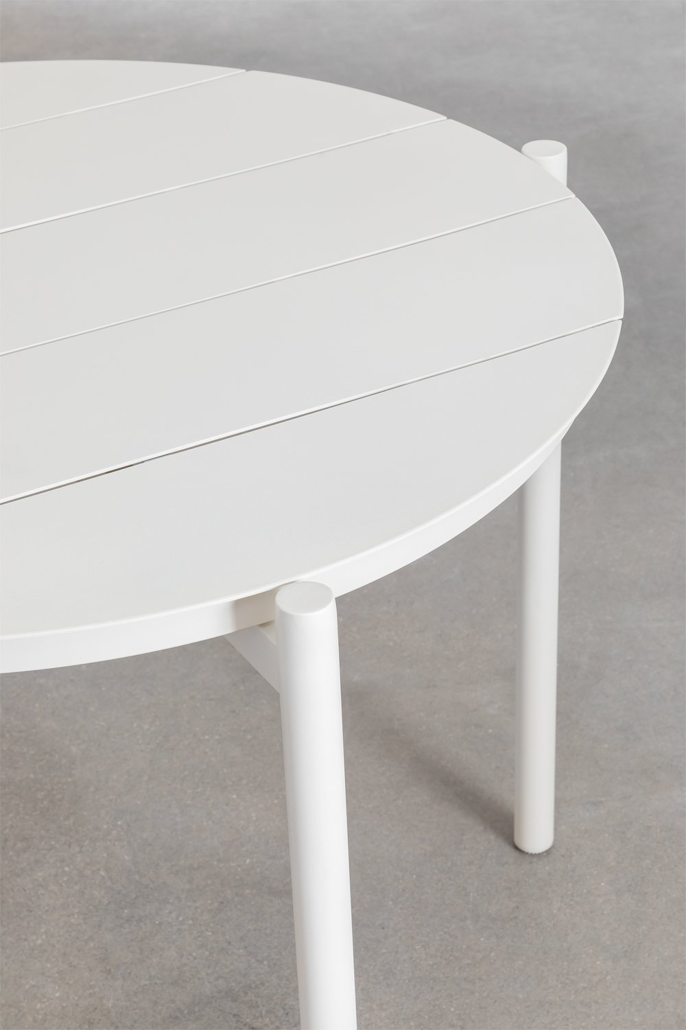 Table à manger ronde en aluminium (Ø110 cm) Elton, image de la galerie 2