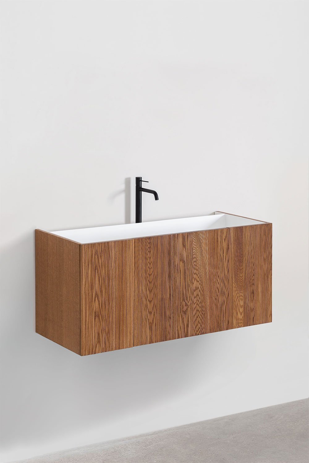 Ensemble de meubles de salle de bain en bois Fiore avec lavabo intégré, image de la galerie 2