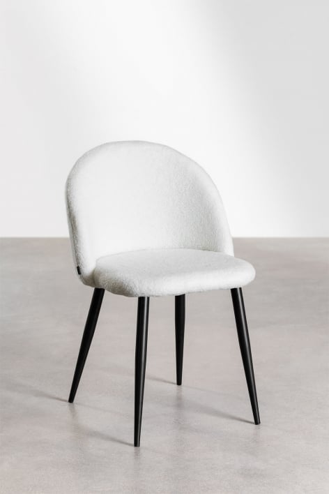 Chaise de salle à manger en Borreguito Kana - Noir