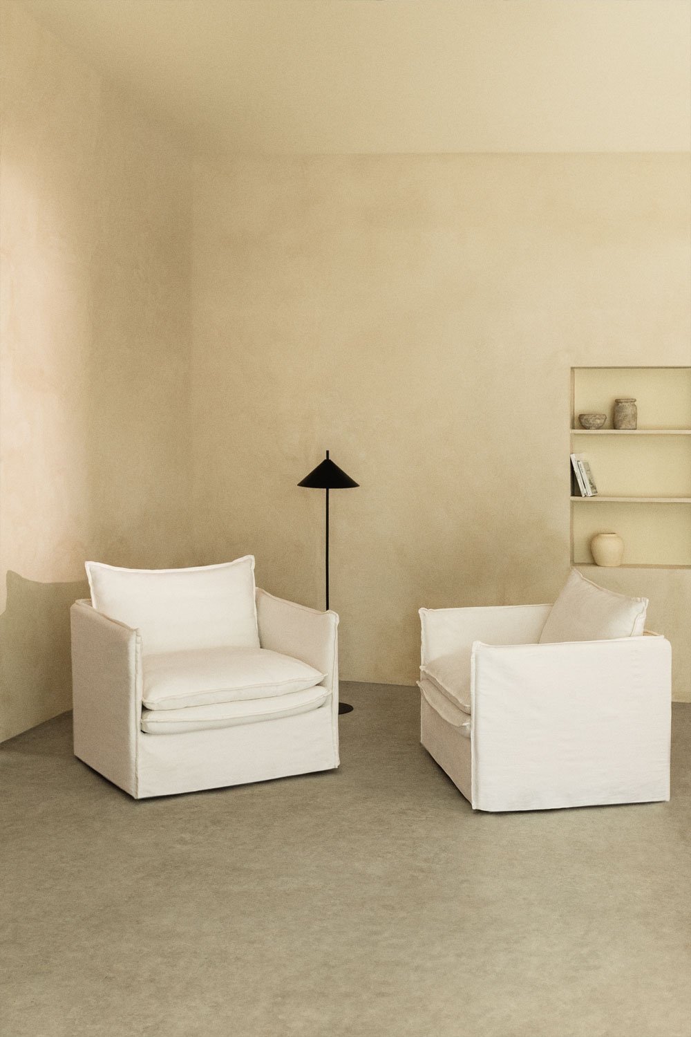 Pack de 2 fauteuils Grace en lin et coton, image de la galerie 1