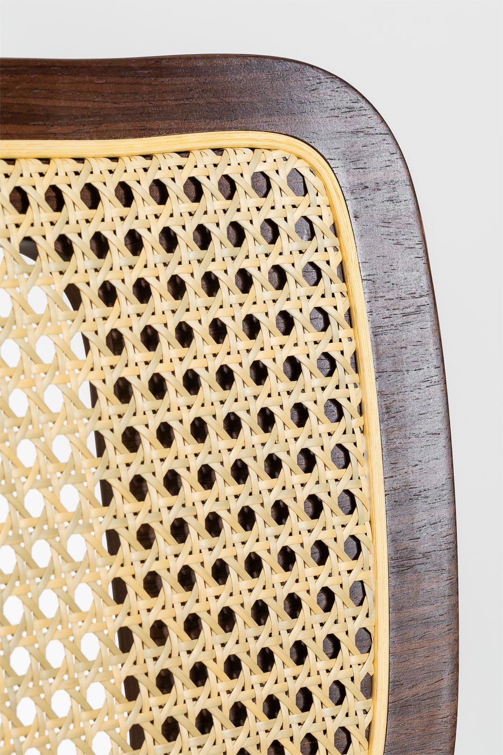 Pack de 2 chaises de salle à manger en bois, rotin et similicuir Raysa, image de la galerie 7