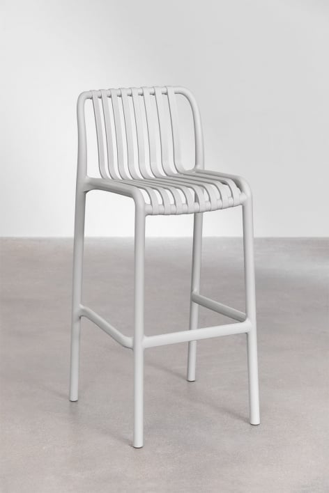 Lot de 4 tabourets hauts 65 cm empilables en polypropylène beige tapioca Wendell