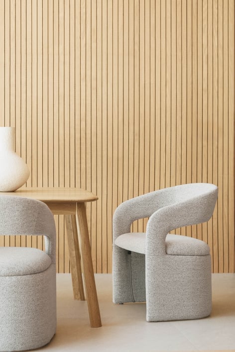 Chaise de salle à manger rembourrée Jules avec accoudoirs