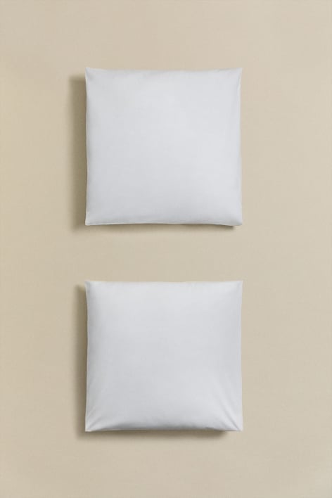 Lot de 2 taies d'oreiller en percale de coton Lesia 180 fils
