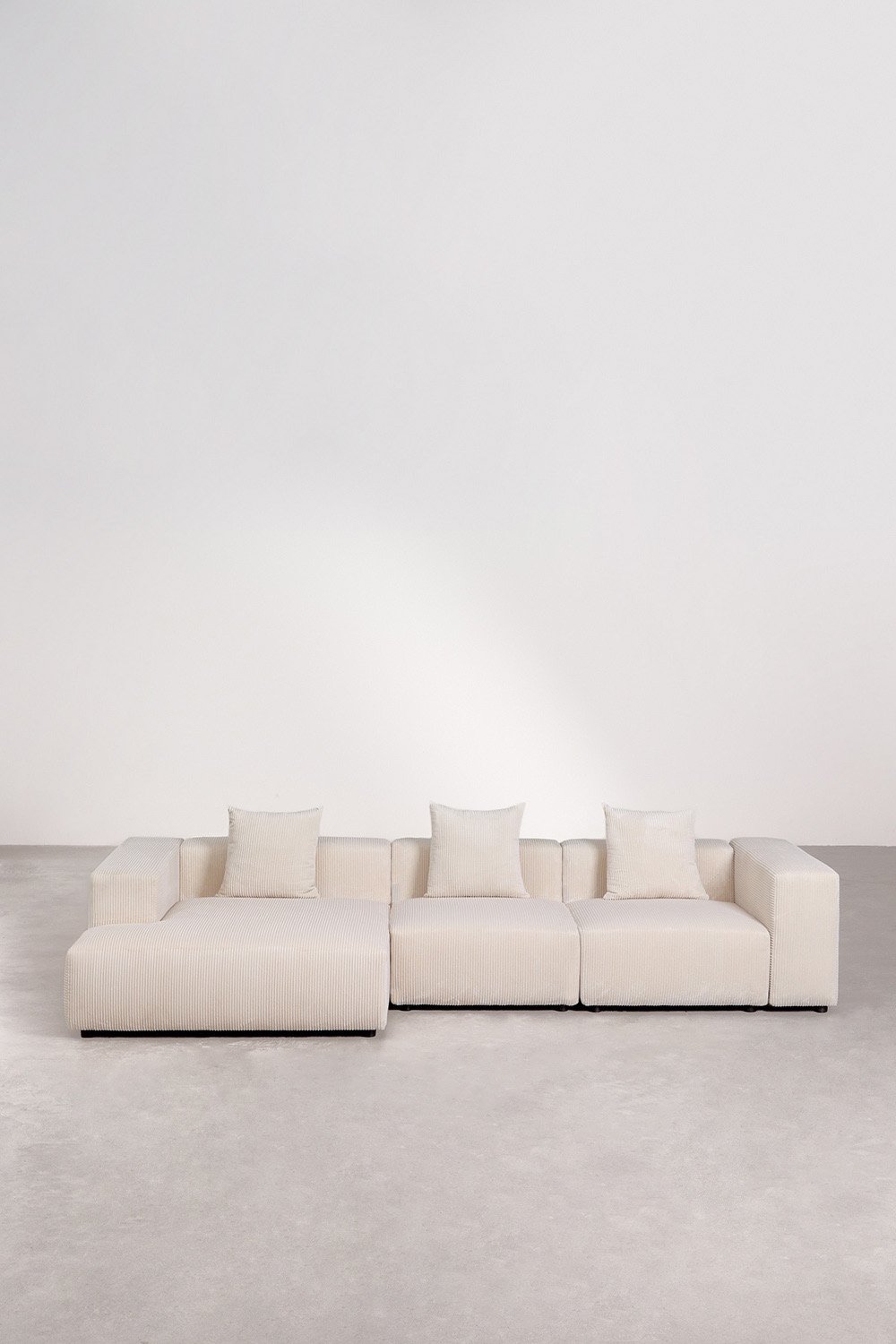 Canapé modulaire avec méridienne gauche de 3 pièces ↔︎335 cm avec accoudoir haut Bruna, image de la galerie 3