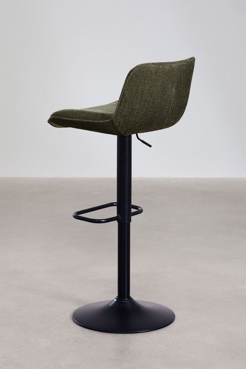 Tabouret haut réglable avec dossier en métal et tissu Igarasi, image de la galerie 5