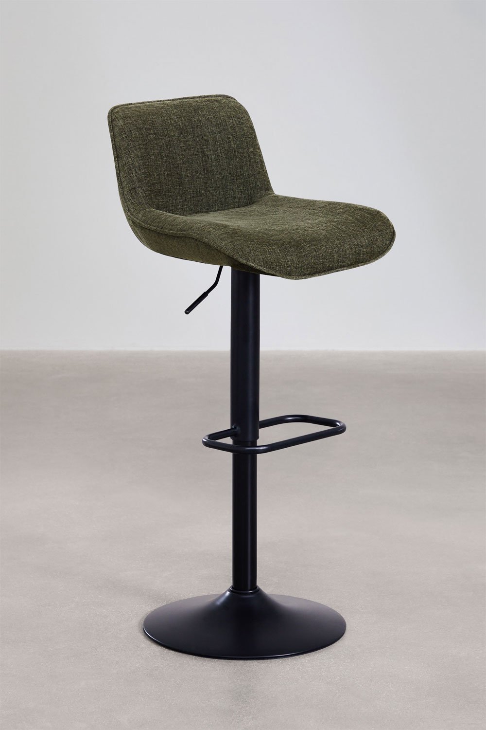 Pack de 2 tabourets hauts réglables avec dossier en métal et tissu Igarasi  , image de la galerie 3