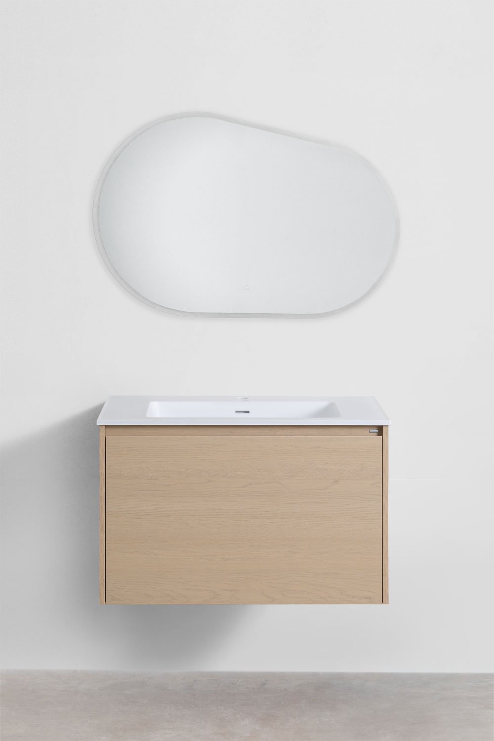 Ensemble de meuble de salle de bain en bois avec lavabo intégré Jacob, image de la galerie 2