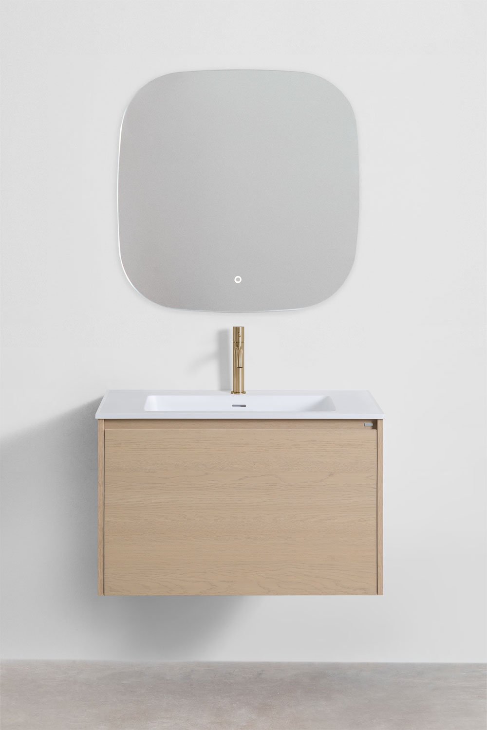 Ensemble de meuble de salle de bain en bois avec lavabo intégré Jacob, image de la galerie 2