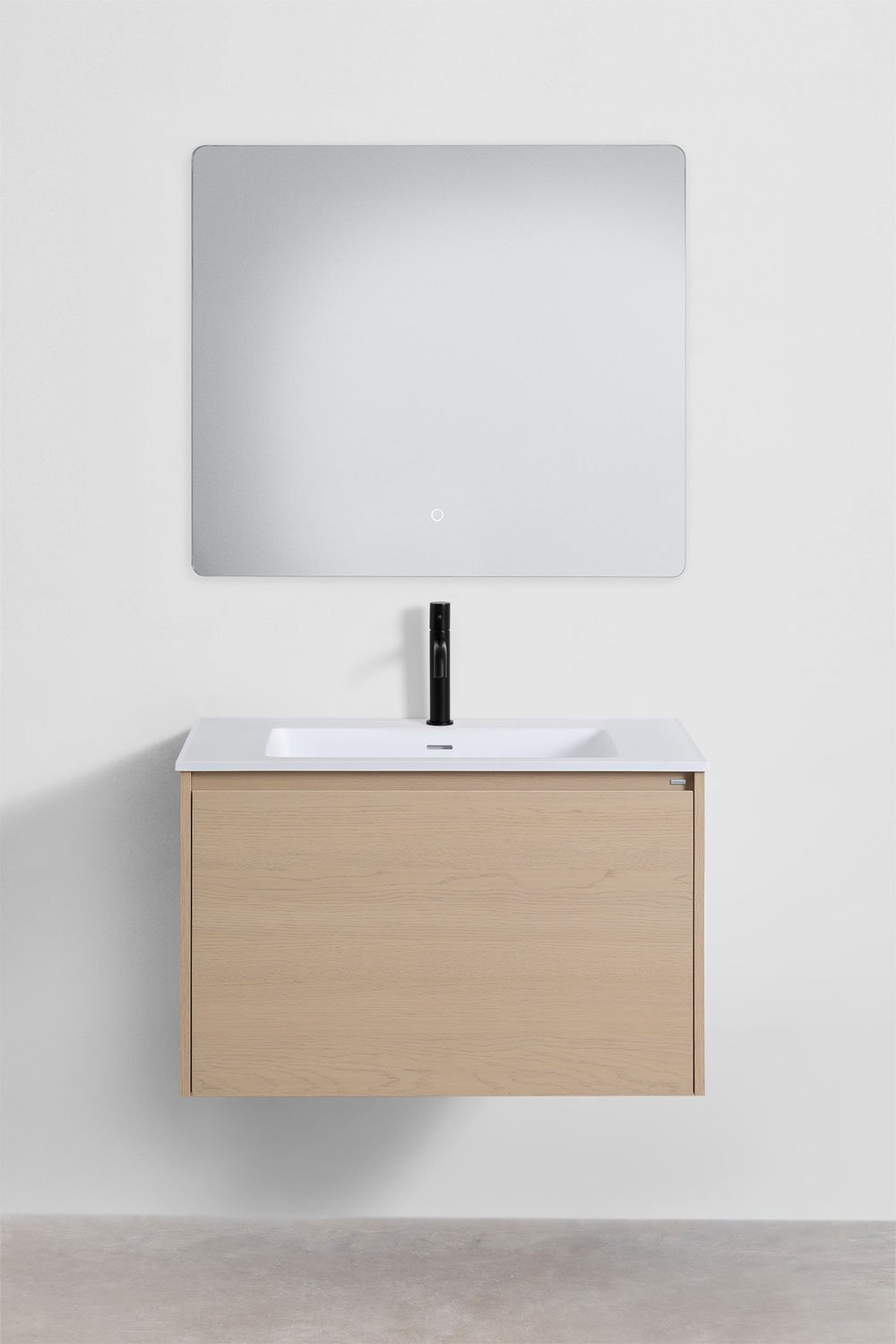 Ensemble de meuble de salle de bain en bois avec lavabo intégré Jacob, image de la galerie 2