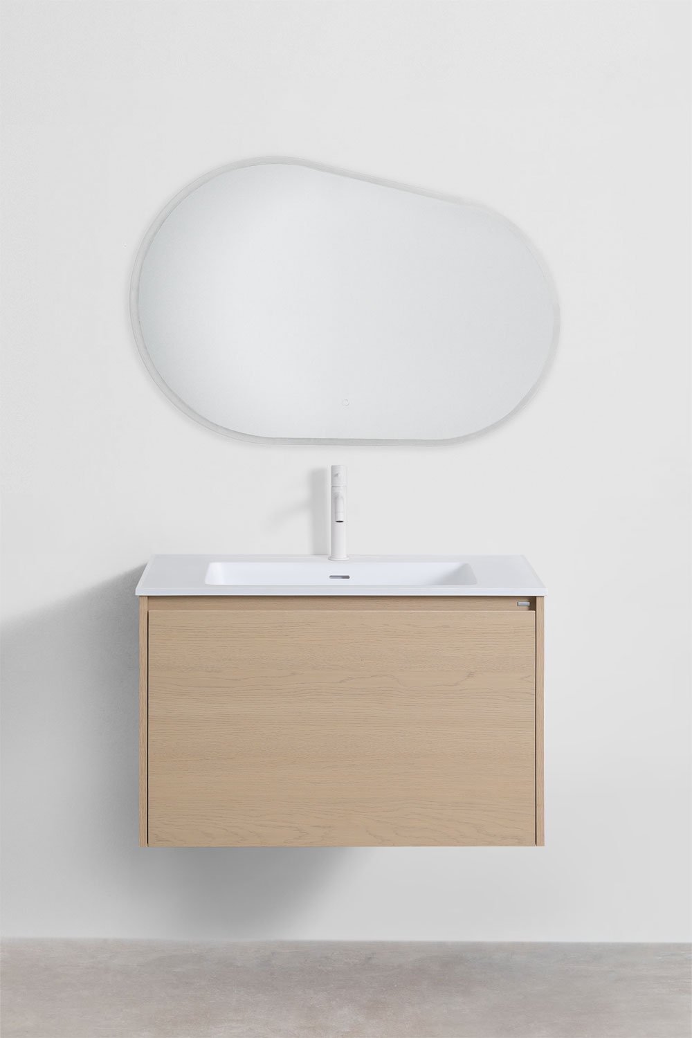 Ensemble de meuble de salle de bain en bois Jacob avec lavabo intégré      , image de la galerie 2