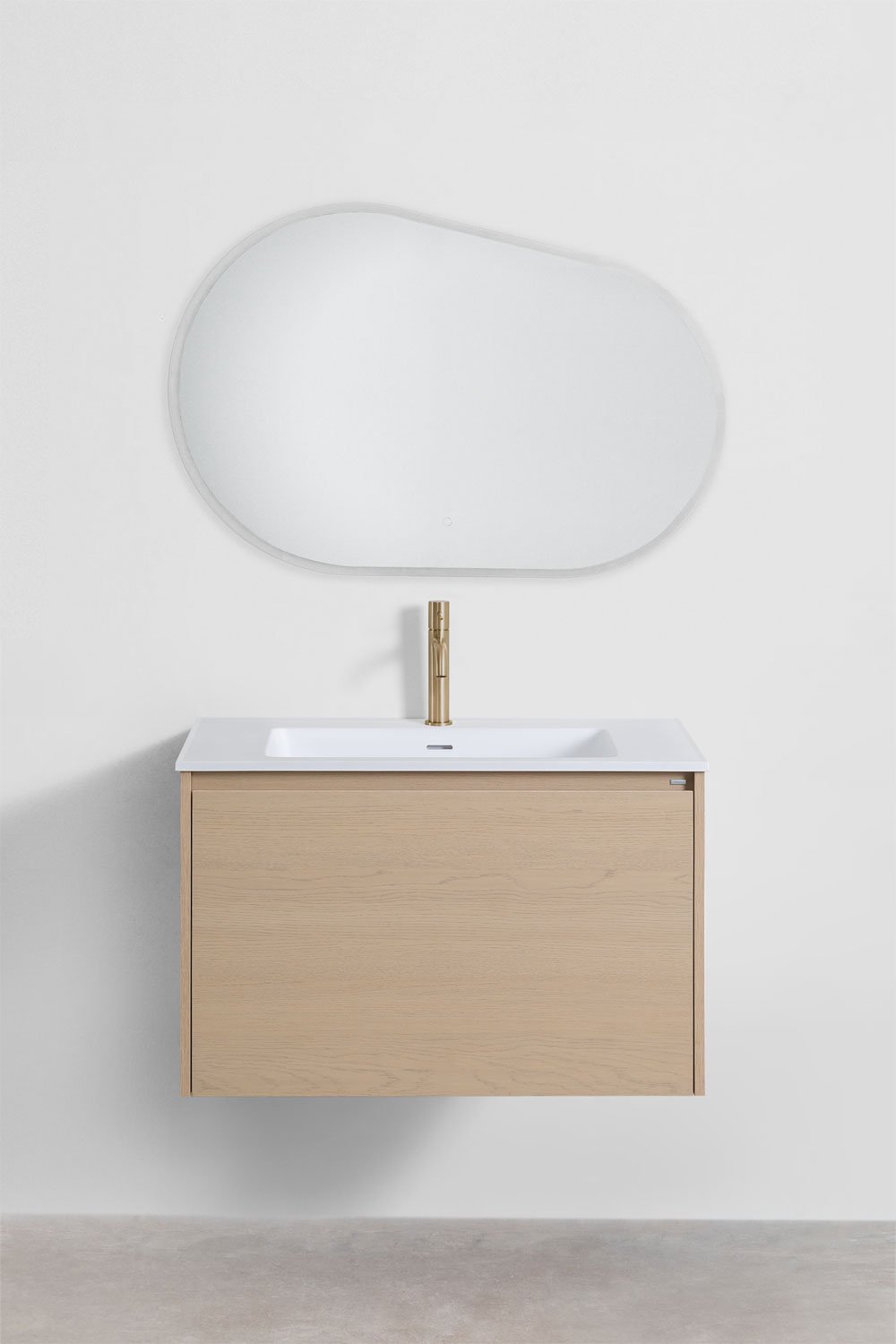 Ensemble de meuble de salle de bain en bois Jacob avec lavabo intégré      , image de la galerie 1