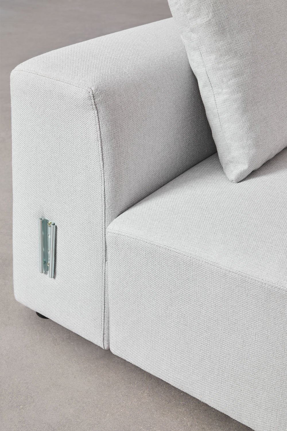 Canapé d'angle modulaire droit 2 pièces avec accoudoir haut et pouf ↔︎285 cm Bruna, image de la galerie 6