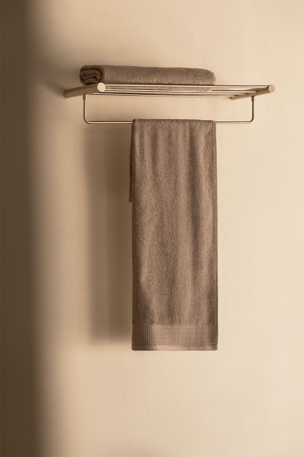 Porte-serviettes mural pour salle de bain avec étagère en acier inoxydable Devon, image de la galerie 1