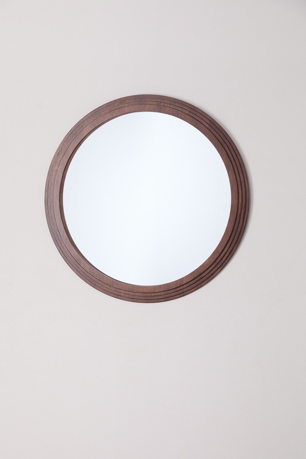 Miroir mural rond en chêne Ø75 cm Ozande, image de la galerie 3