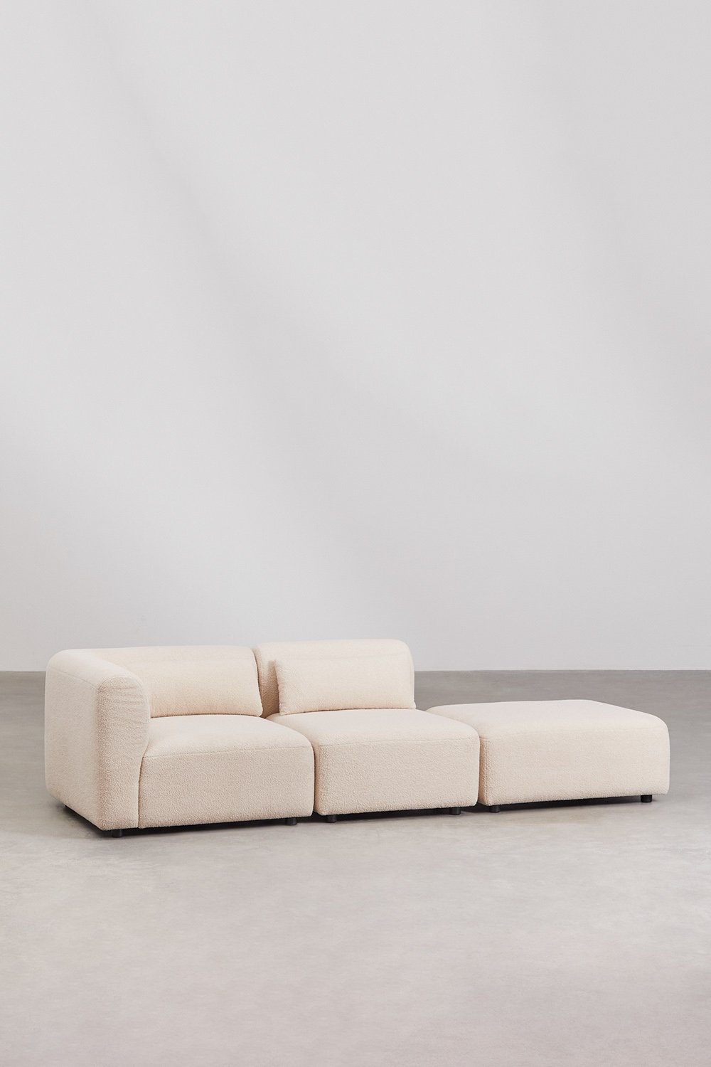 Canapé d'angle modulable 2 pièces avec pouf Fogler, image de la galerie 3