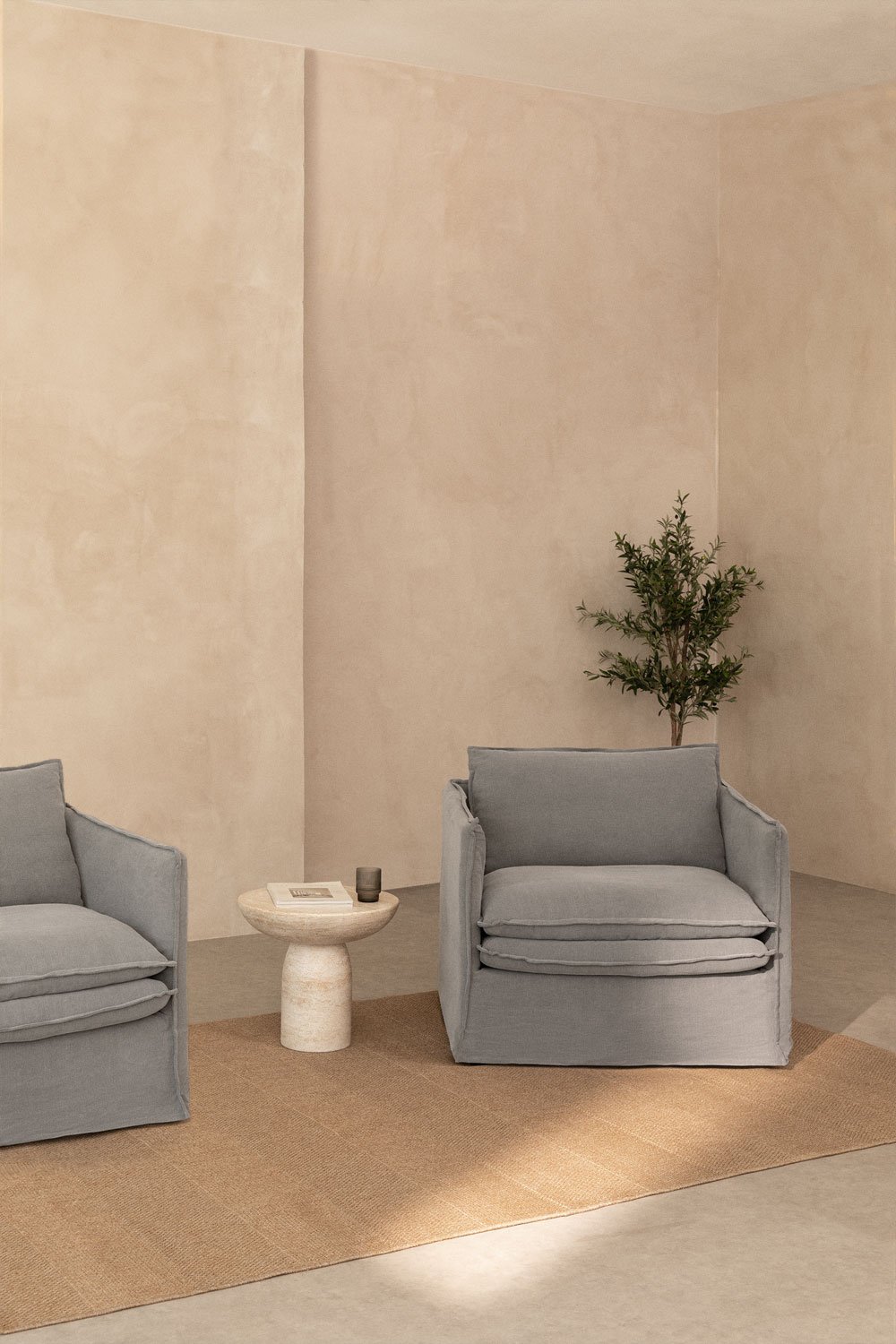 Pack de 2 fauteuils Grace en lin et coton, image de la galerie 1