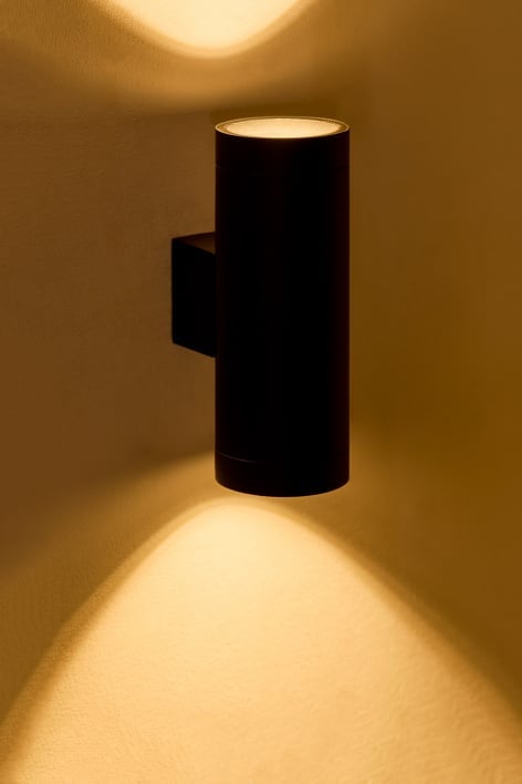 Applique d'extérieur Sileno en aluminium avec 2 points lumineux