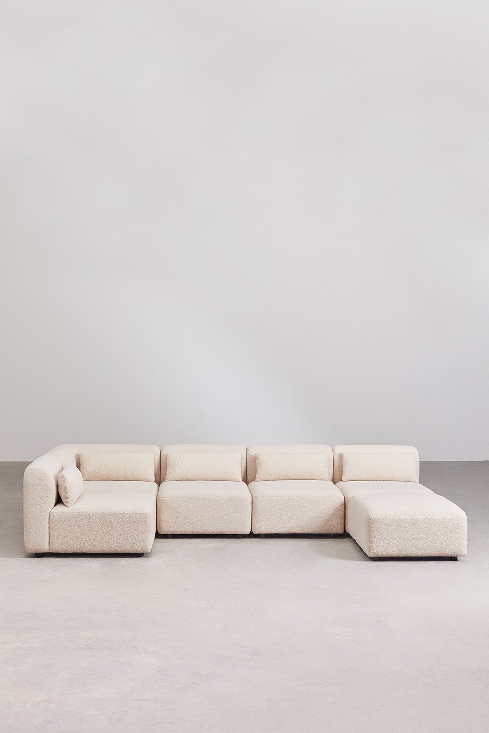 Canapé d'angle modulable 5 pièces avec pouf Fogler , image de la galerie 4