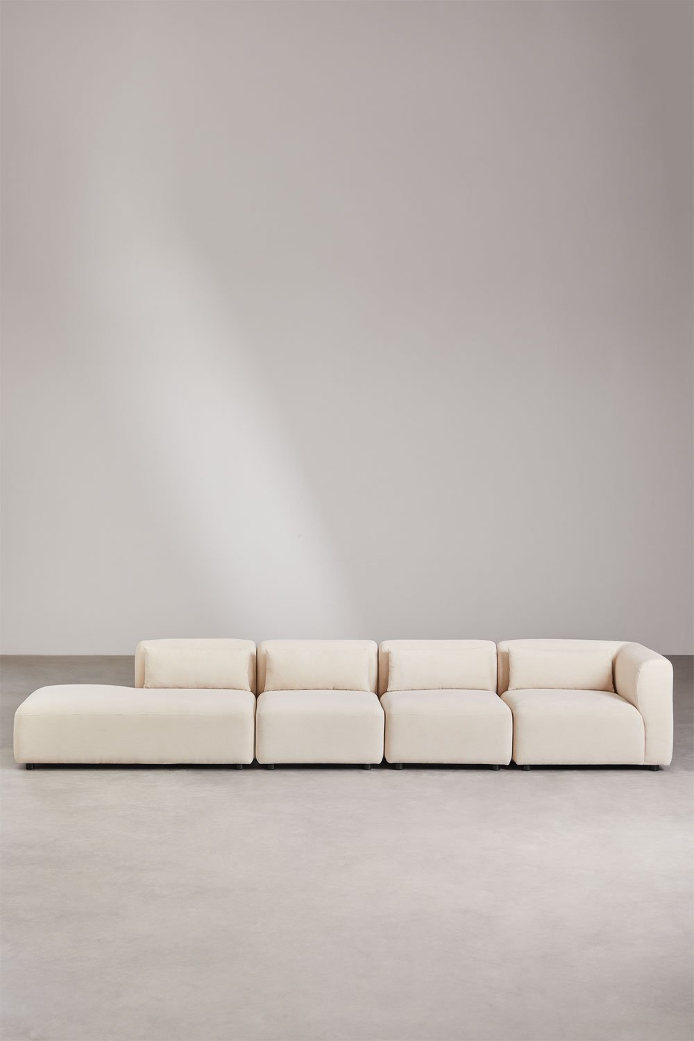 Canapé d'angle modulaire 4 pièces Fogler avec méridienne à gauche, image de la galerie 3