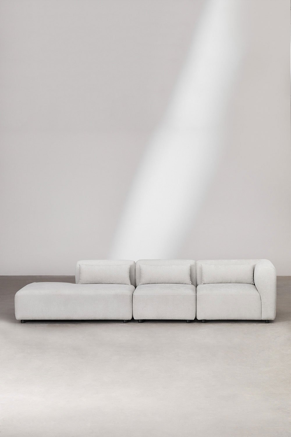 Canapé d'angle modulaire 3 pièces Fogler avec méridienne à gauche, image de la galerie 3