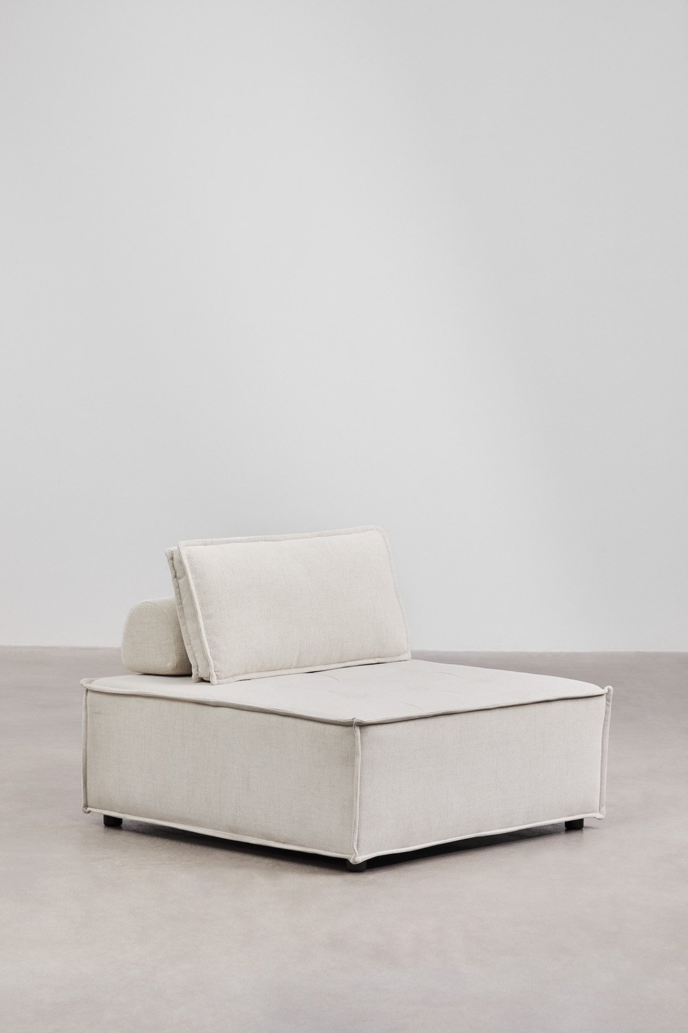 Ensemble de salon avec fauteuil et pouf en tissu Vermont, image de la galerie 4