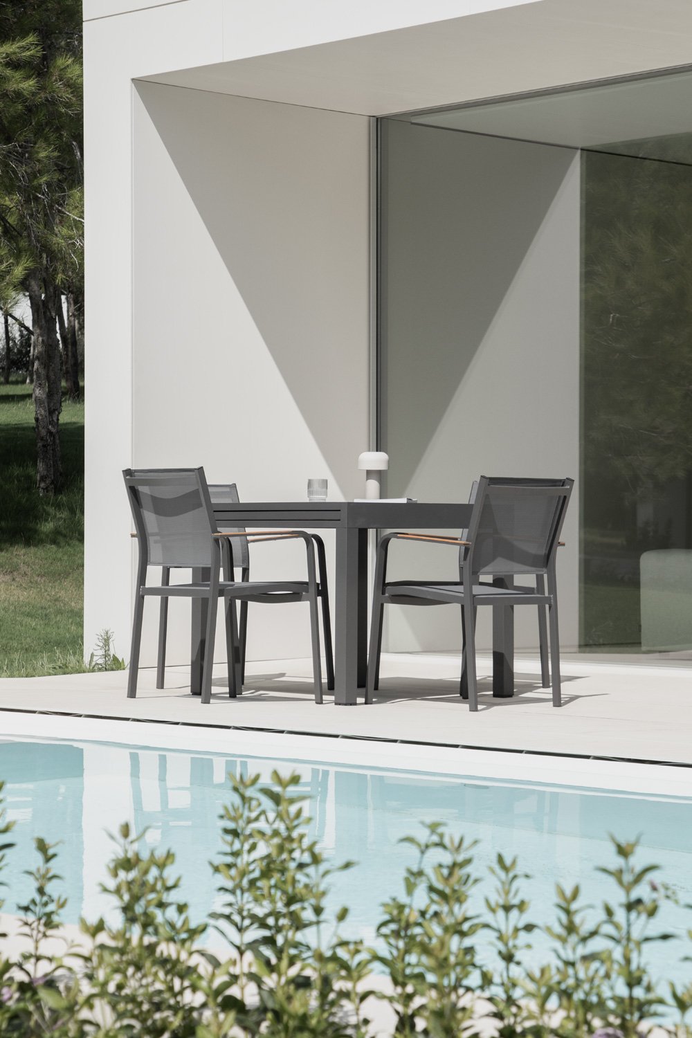 Table de jardin extensible rectangulaire en aluminium (90-180x90 cm) Starmi, image de la galerie 2