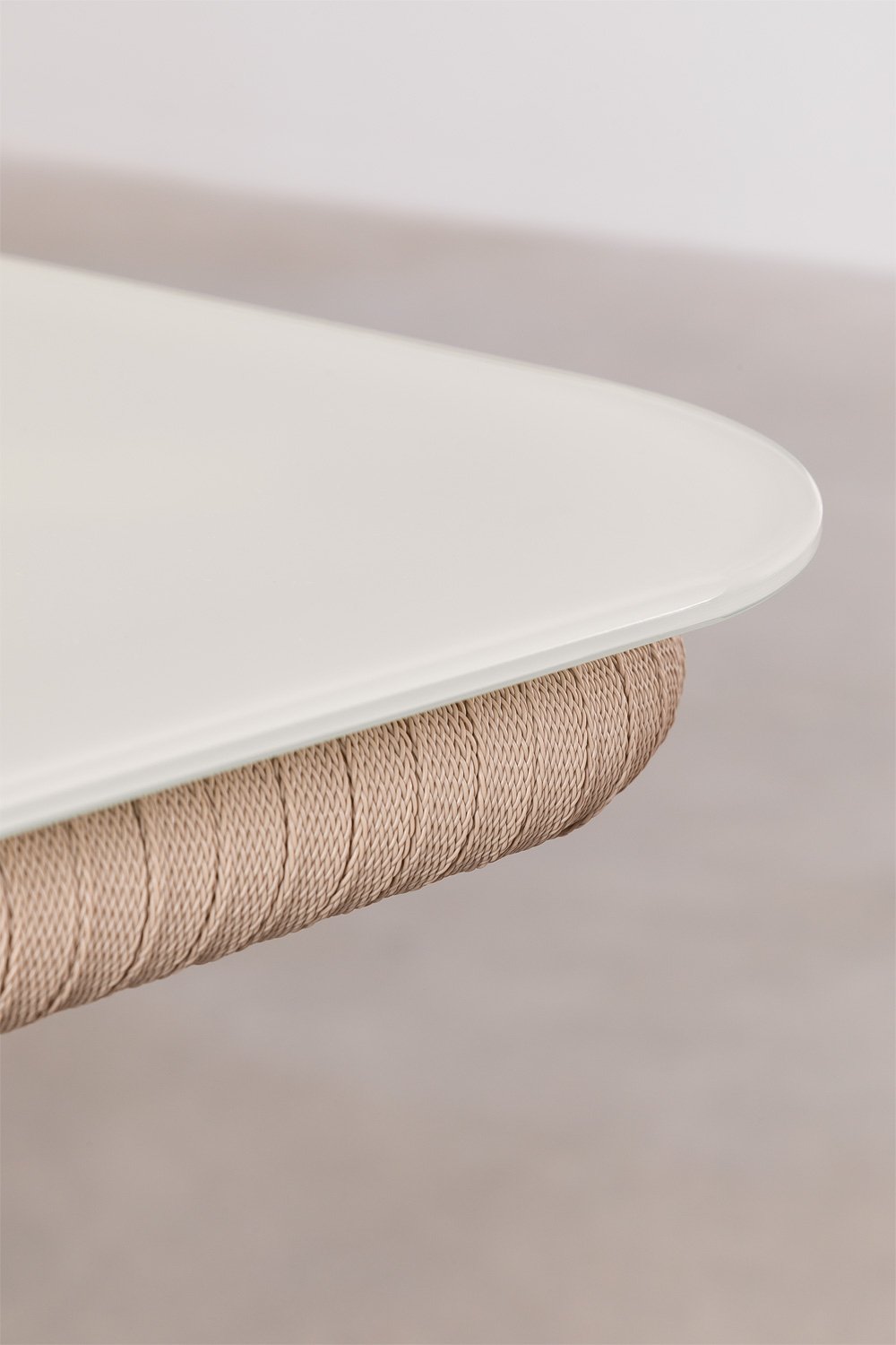 Ensemble de table rectangulaire 160x90 cm et 4 chaises de salle à manger en corde tressée Arhiza Classic, image de la galerie 4