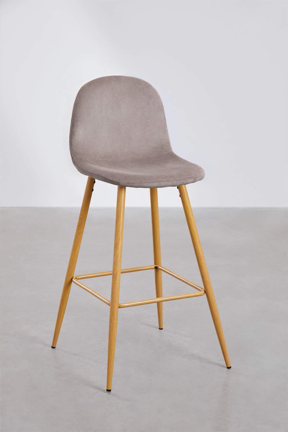 Tabouret haut en velours côtelé Glamm, image de la galerie 2