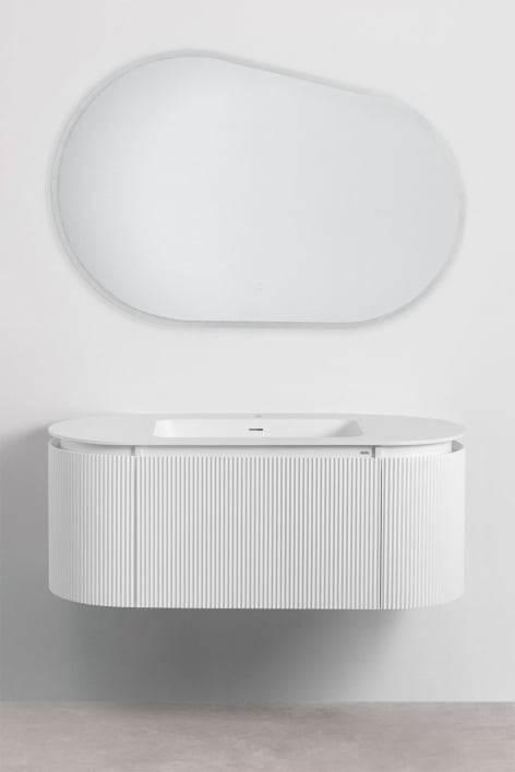 Ensemble de meubles de salle de bain en bois Carsone avec lavabo intégré - Blanc