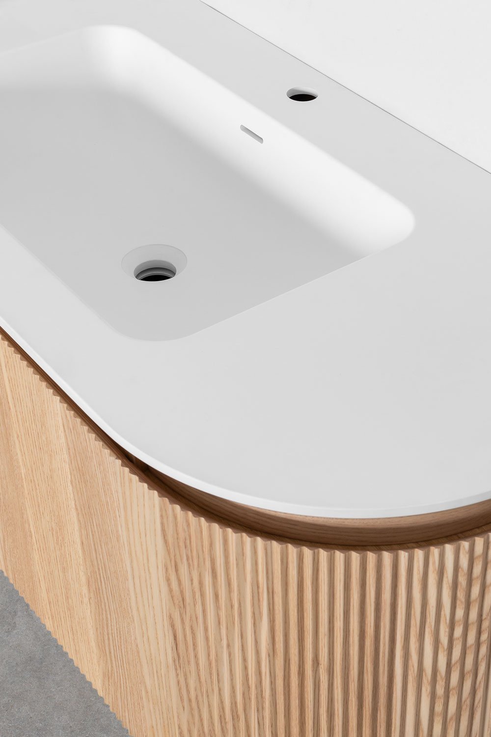 Ensemble de meubles de salle de bain en bois avec lavabo intégré Carsone, image de la galerie 5