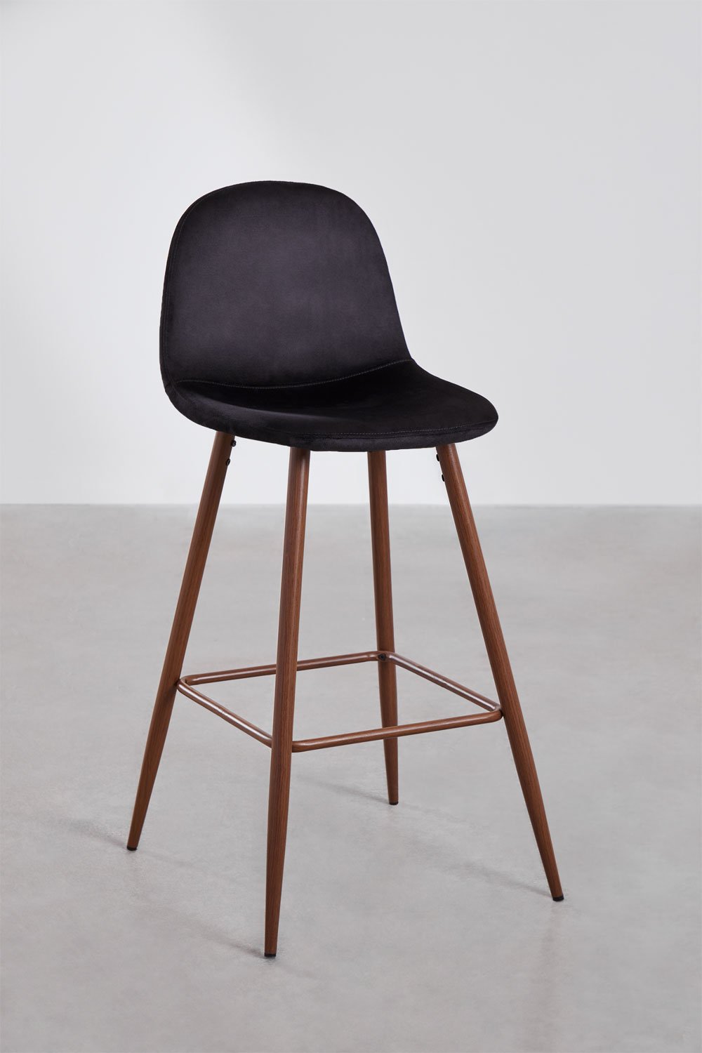 Tabouret haut en velours Glamm, image de la galerie 1