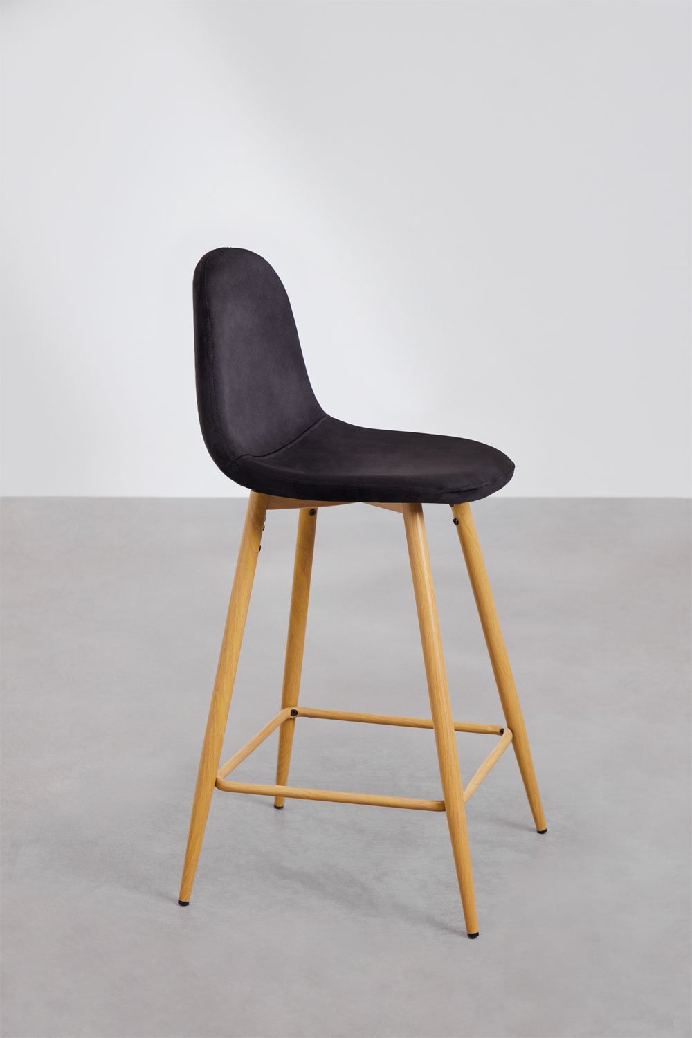 Tabouret haut en velours Glamm, image de la galerie 2