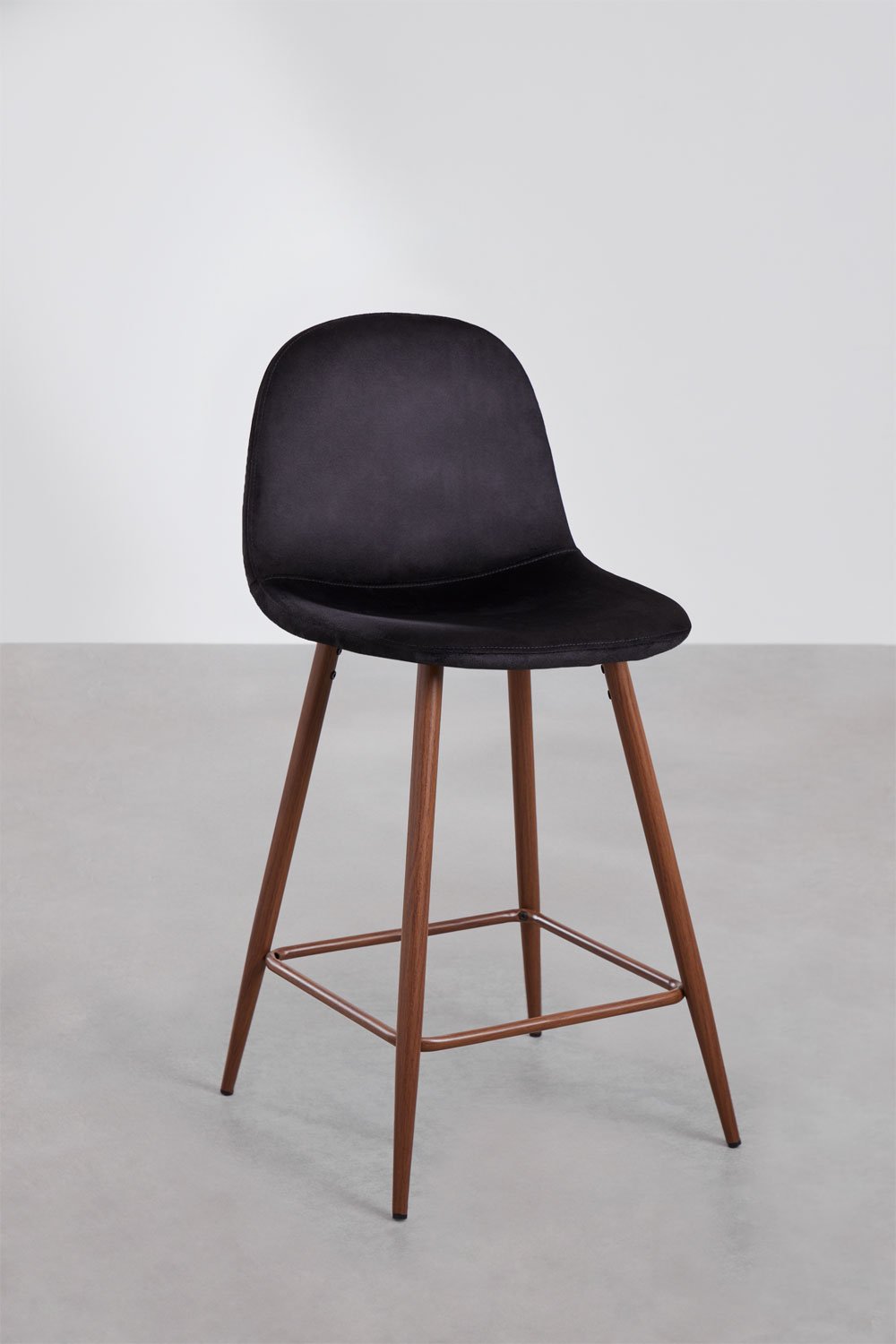 Tabouret haut en velours Glamm, image de la galerie 2