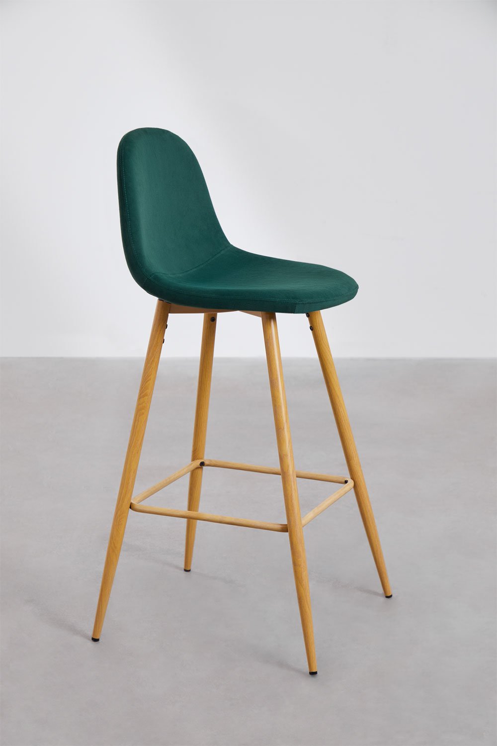 Pack de 4 tabourets hauts en velours Glamm , image de la galerie 2