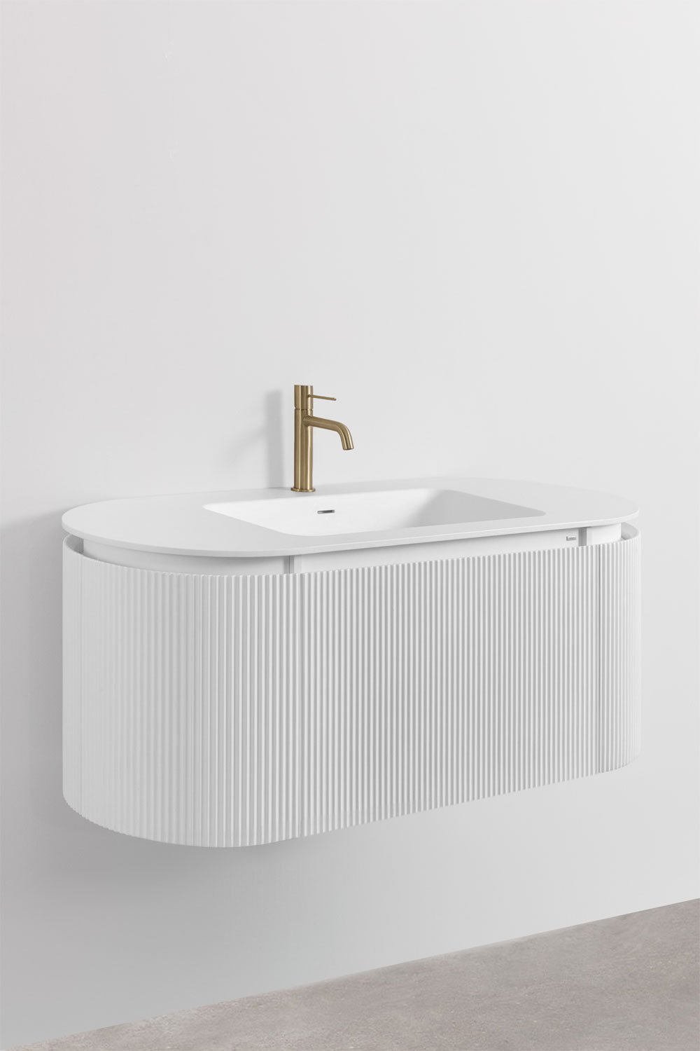 Ensemble de meubles de salle de bain en bois Carsone avec lavabo intégré, image de la galerie 2