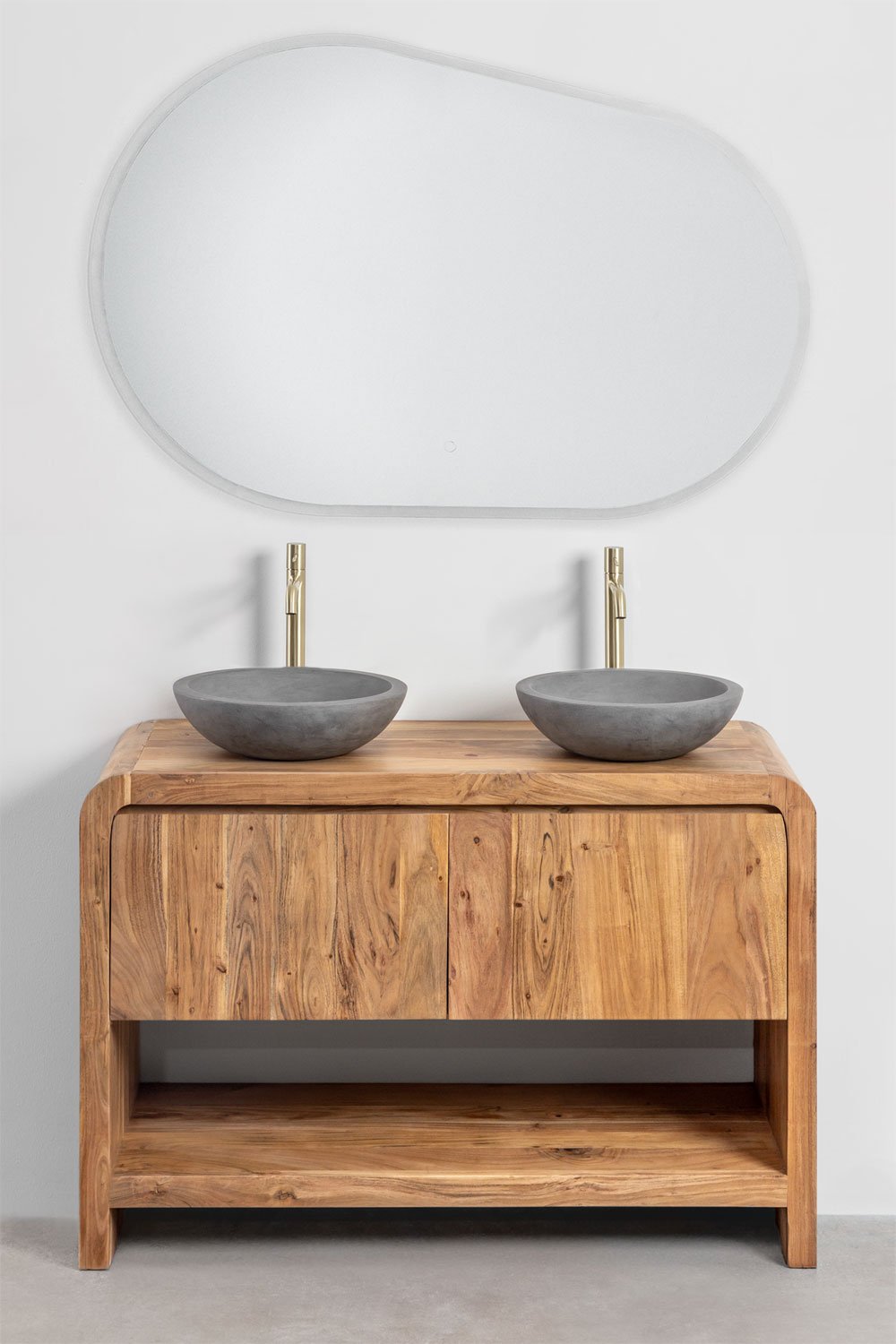 Ensemble de meubles de salle de bain en bois d'acacia Vacry, image de la galerie 2