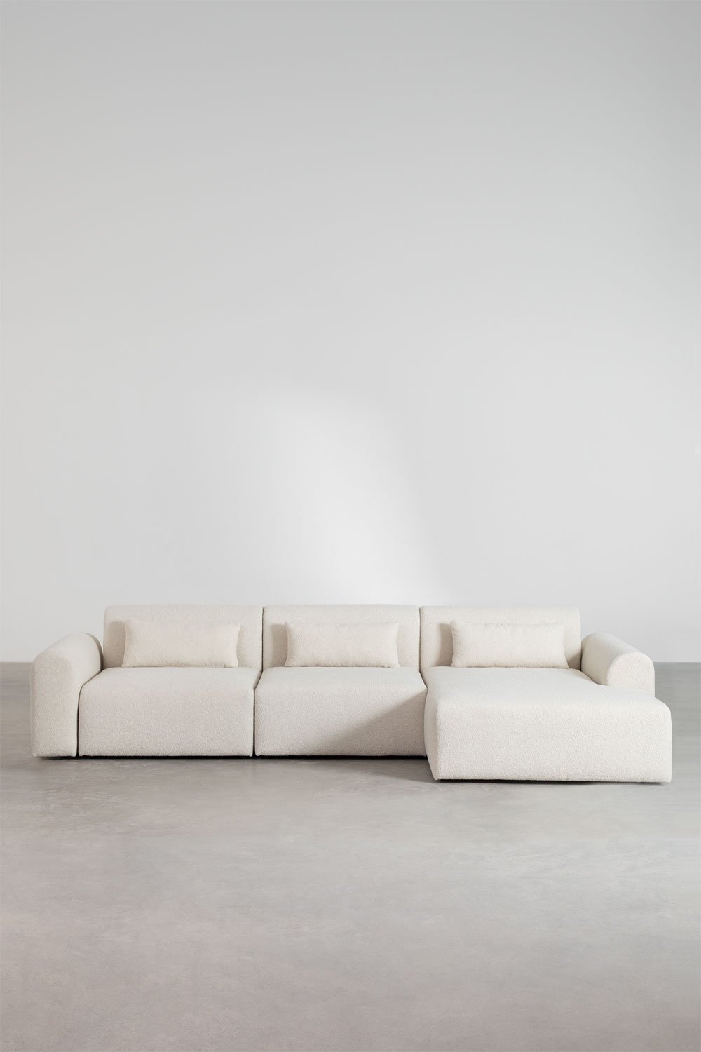 Canapé modulable méridienne droite 3 pièces en peau lainée Borjan, image de la galerie 4