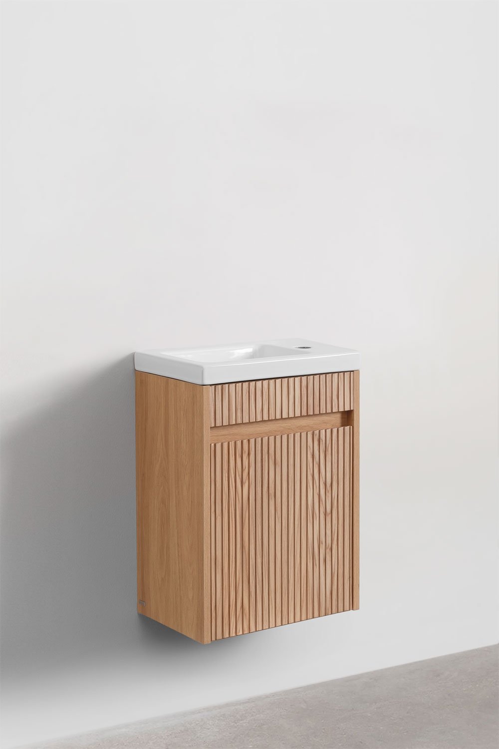 Ensemble de meubles de salle de bain en bois Narek avec lavabo intégré, image de la galerie 2