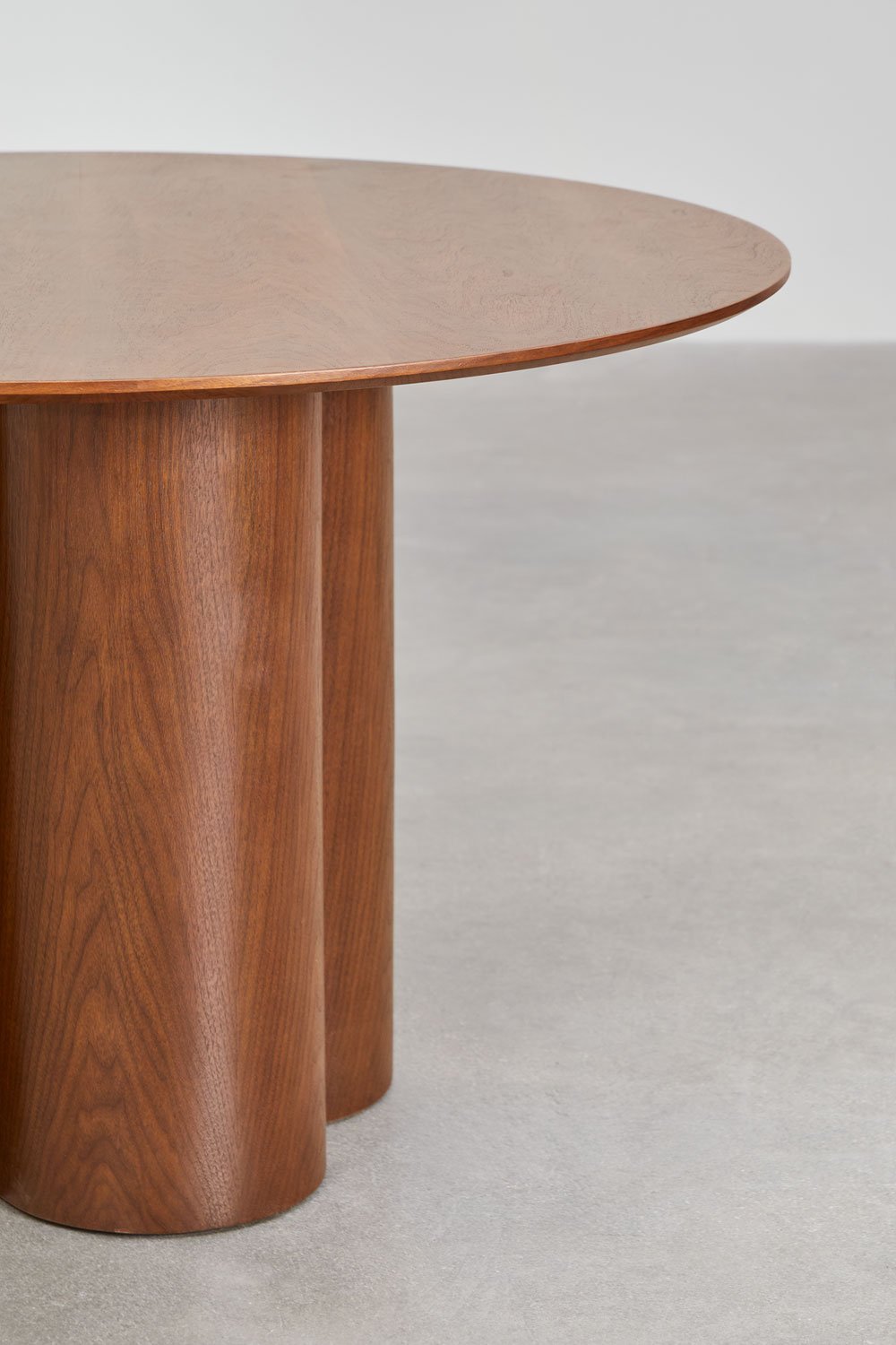 Table de salle à manger ronde Ø120 cm en placage et MDF Athena, image de la galerie 3