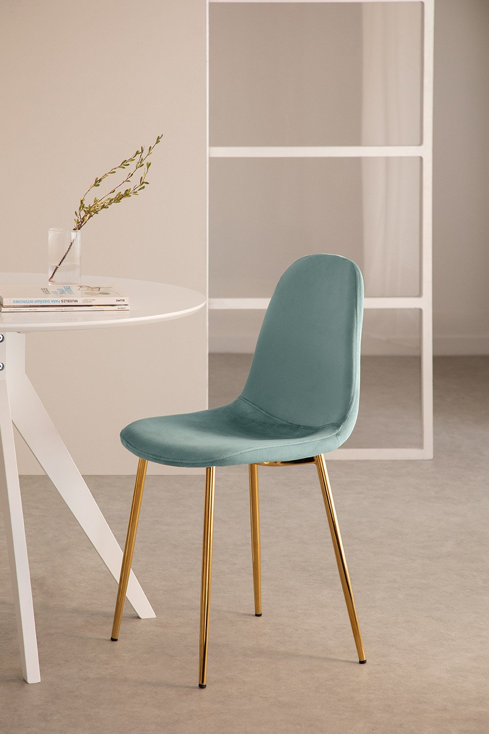 Pack 2 chaises de salle à manger en velours Glamm, image de la galerie 1