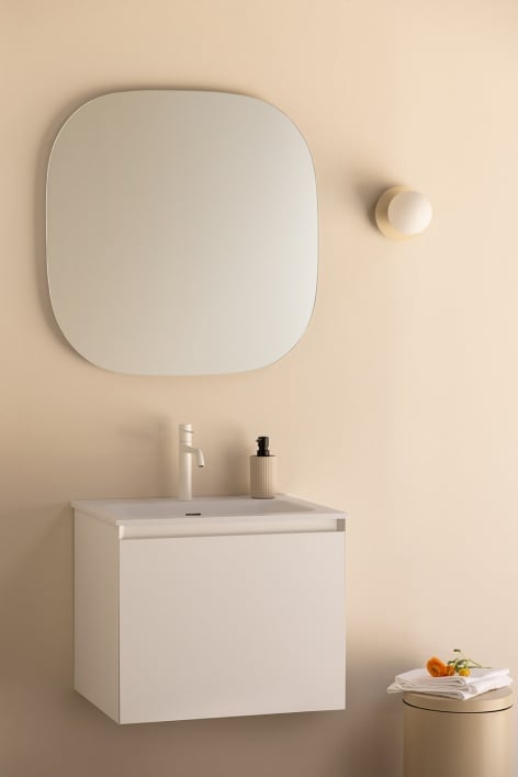 Ensemble de meubles de salle de bain en bois Macrae avec lavabo intégré - Blanc
