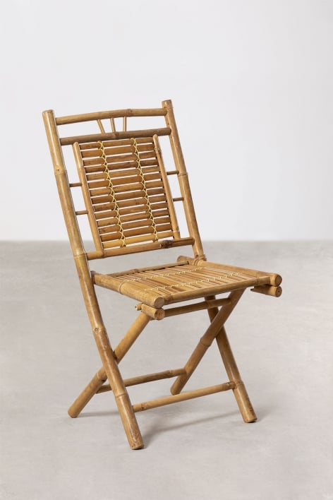 Lot de 2 chaises de jardin pliantes en bambou Yakku